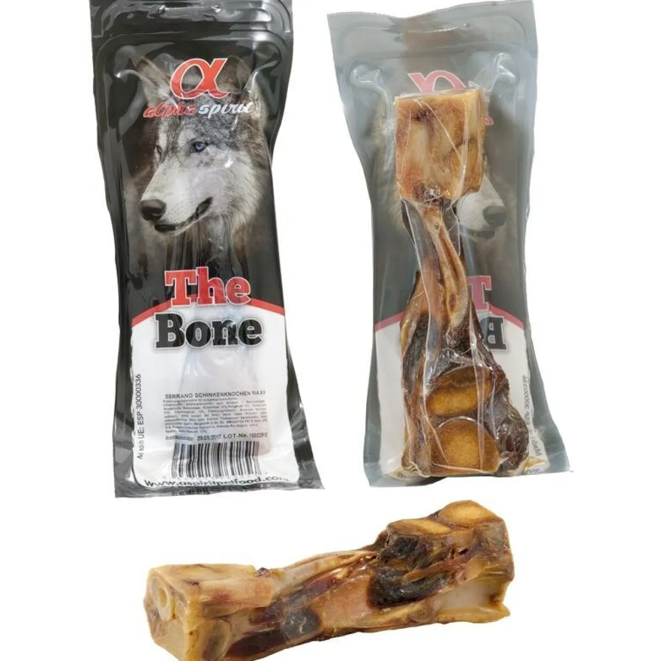 Alpha Spirit Hundezubehör | Mehr Hundeartikel- The Bone Serrano Schinkenknochen für Hunde