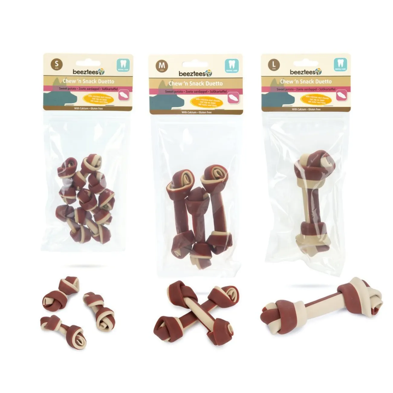 Beeztees Trainingssnacks Für Hunde | Trainersnacks- Chew'n Snack Duetto mit Süßkartoffel