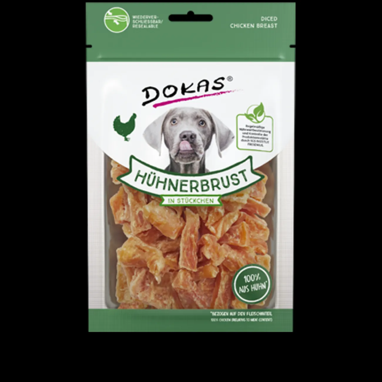 Dokas Hundezubehör | Mehr Hundeartikel- Hunde Snack Hühnerbrustfilet in Stückchen