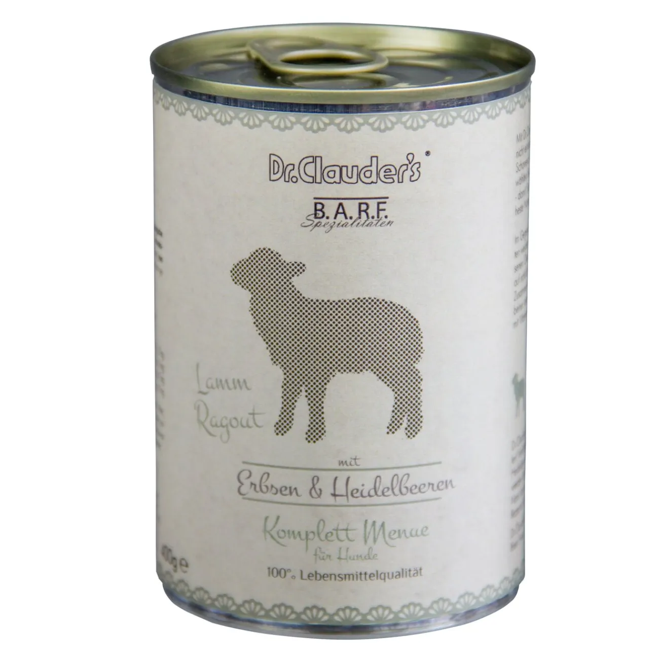 Dr. Clauders Hundefutter- Barf Dog Komplettmenü Lammragout