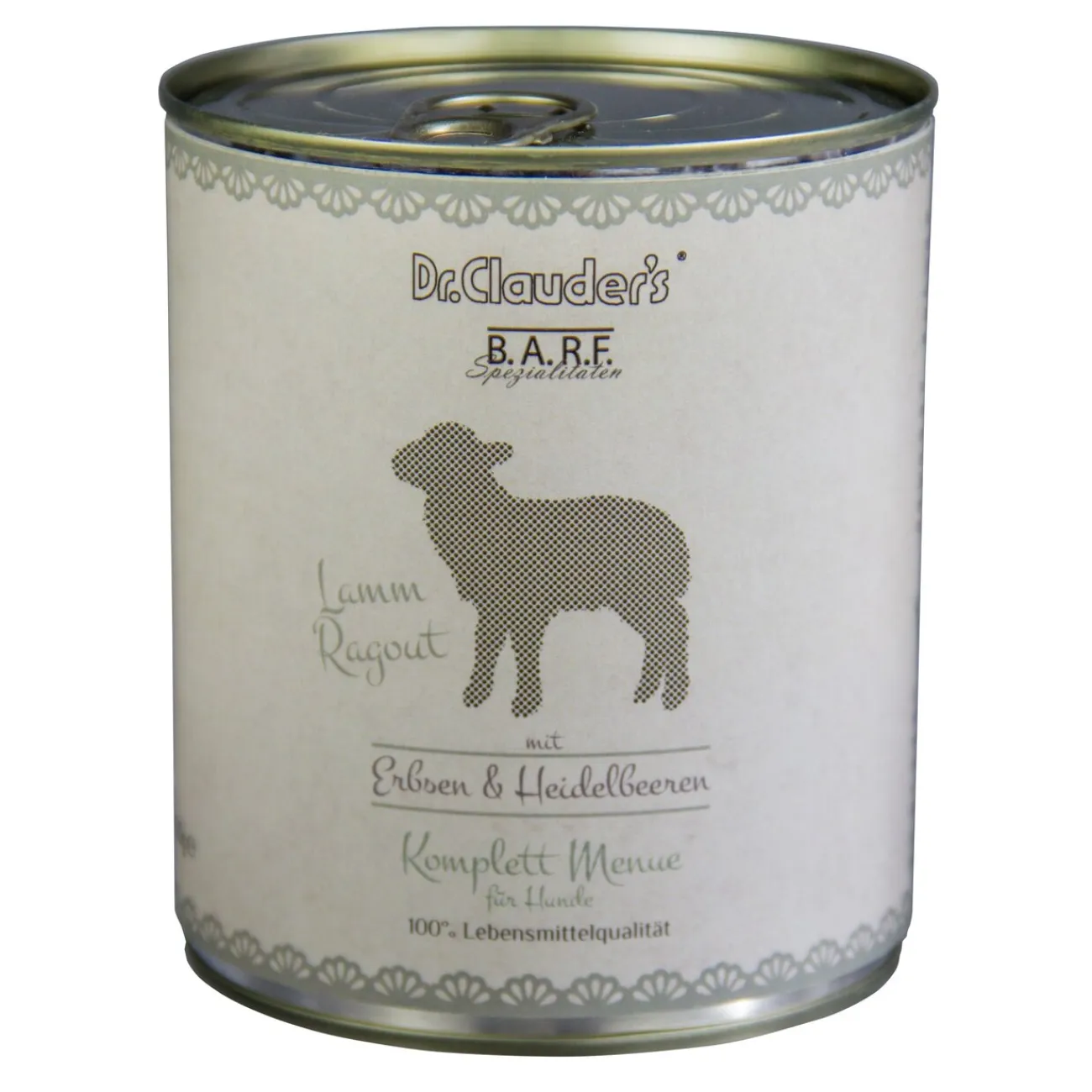 Dr. Clauders Hundefutter- Barf Dog Komplettmenü Lammragout