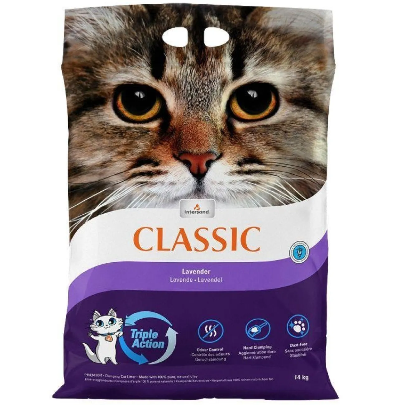 Intersand Katzenhygiene | Klumpstreu- Extreme Classic Katzenstreu mit Lavendelduft