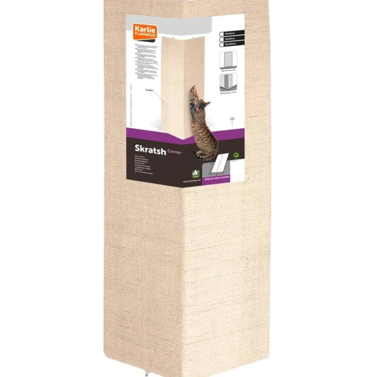 Karlie Wandmöbel | Kratzpappen- Sisal Eck Kratzbrett XL für Katzen beige