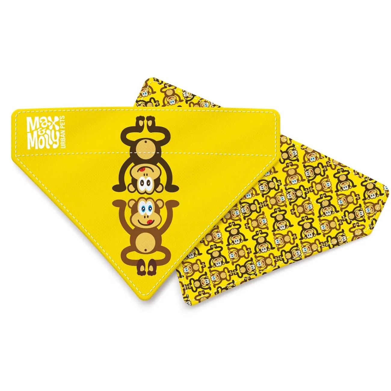 Max & Molly Hundehalsbänder | Hundehalsbänder- Bandana Monkey Maniac gelb