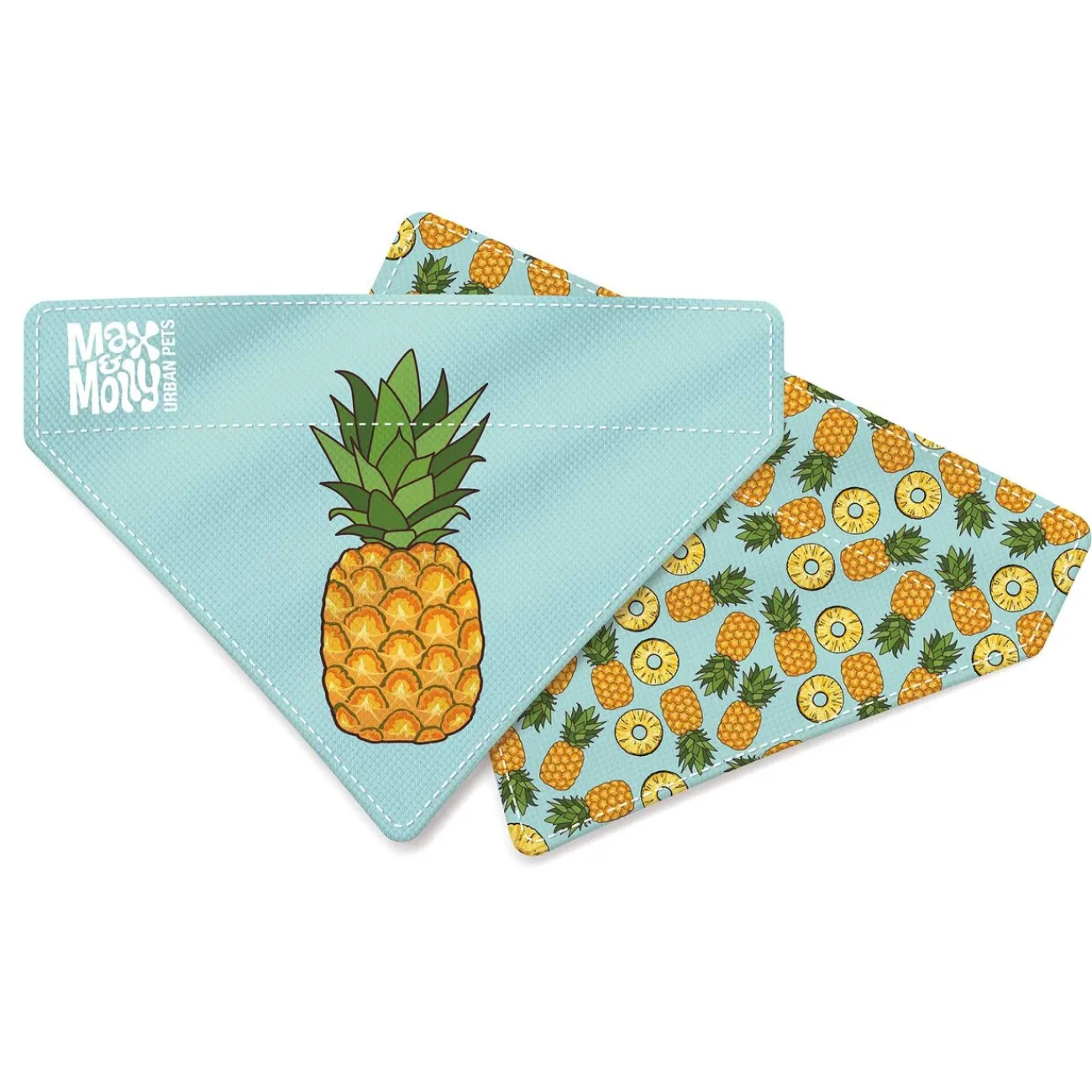 Max & Molly Hundehalsbänder | Hundehalsbänder- Bandana Sweet Pineapple blau