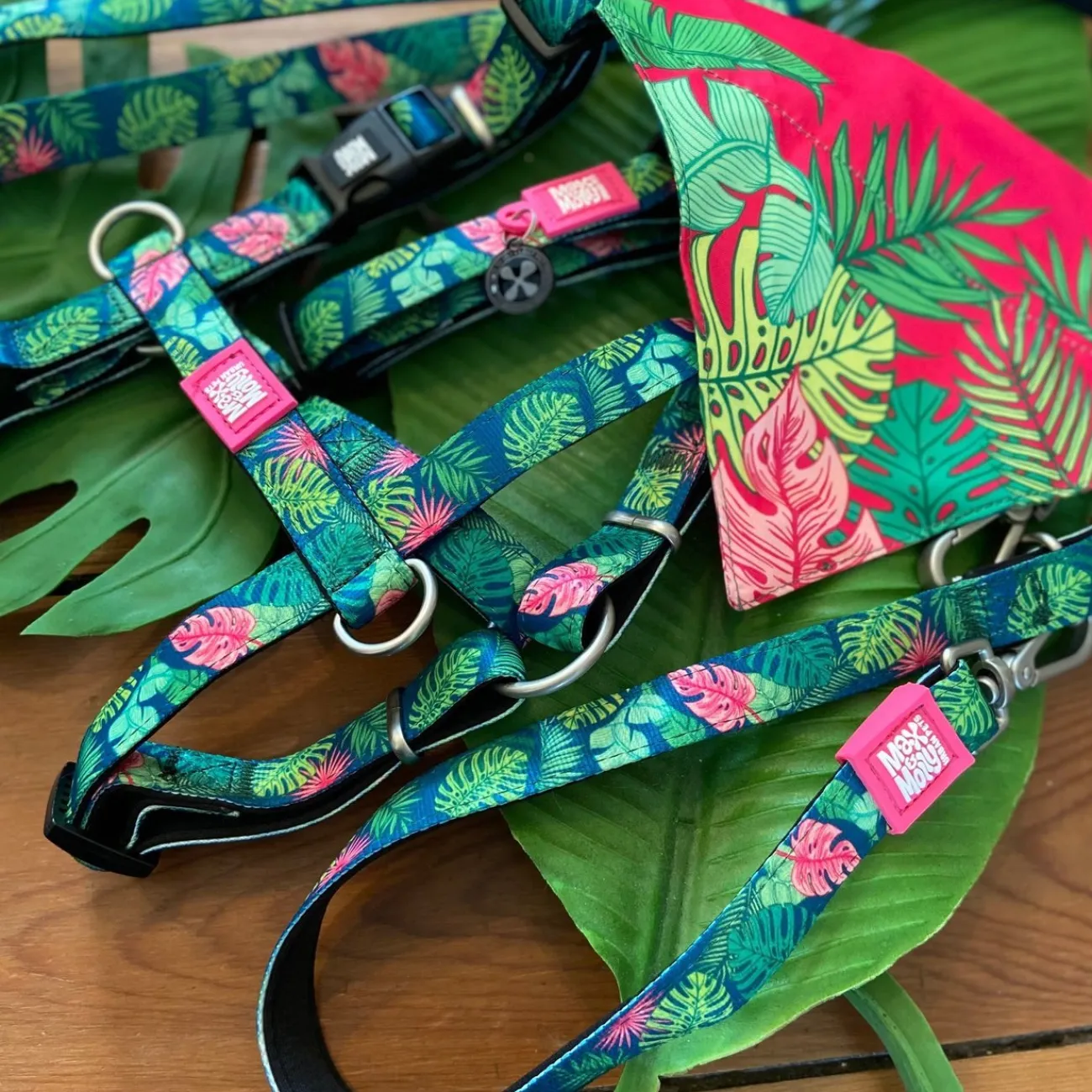 Max & Molly Hundehalsbänder | Hundehalsbänder- Bandana Tropical pink