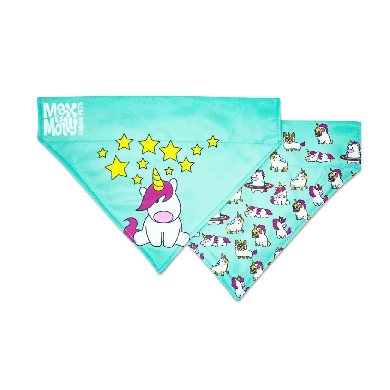 Max & Molly Hundehalsbänder | Hundehalsbänder- Bandana Unicorn blau