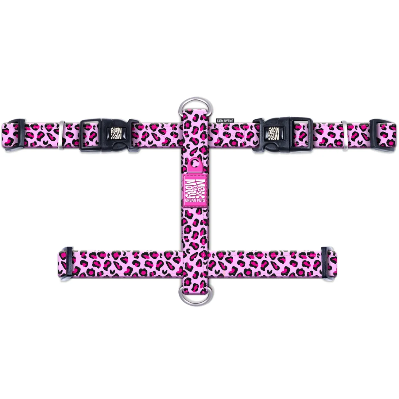 Max & Molly Hundegeschirre | Hundegeschirre- Original H-Geschirr Leopard Pink bunt