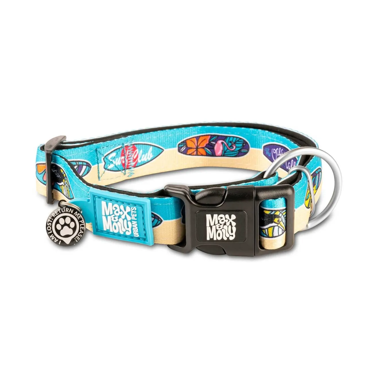 Max & Molly Hundehalsbänder | Hundehalsbänder- Smart ID Halsband Aloha blau