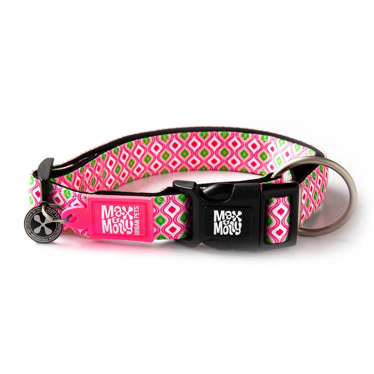 Max & Molly Hundehalsbänder | Hundehalsbänder- Smart ID Halsband Retro pink