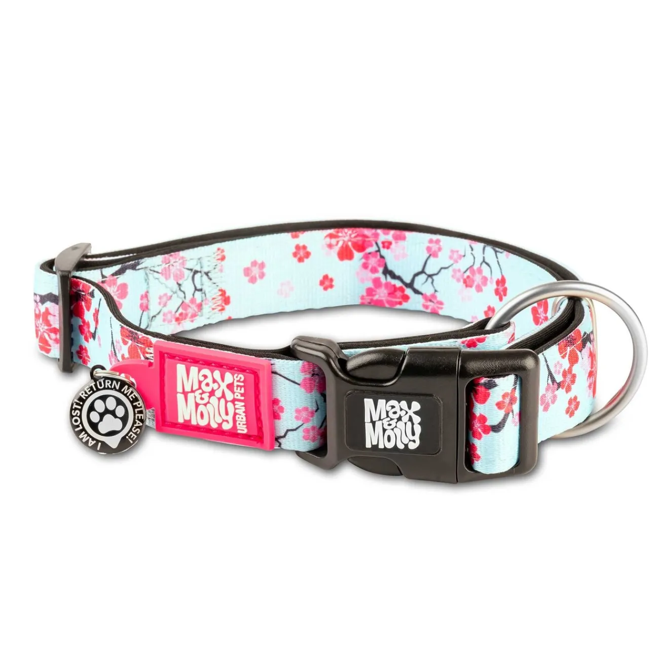 Max & Molly Hundehalsbänder | Hundehalsbänder- Smart ID Hundehalsband Cherry Bloom rosa