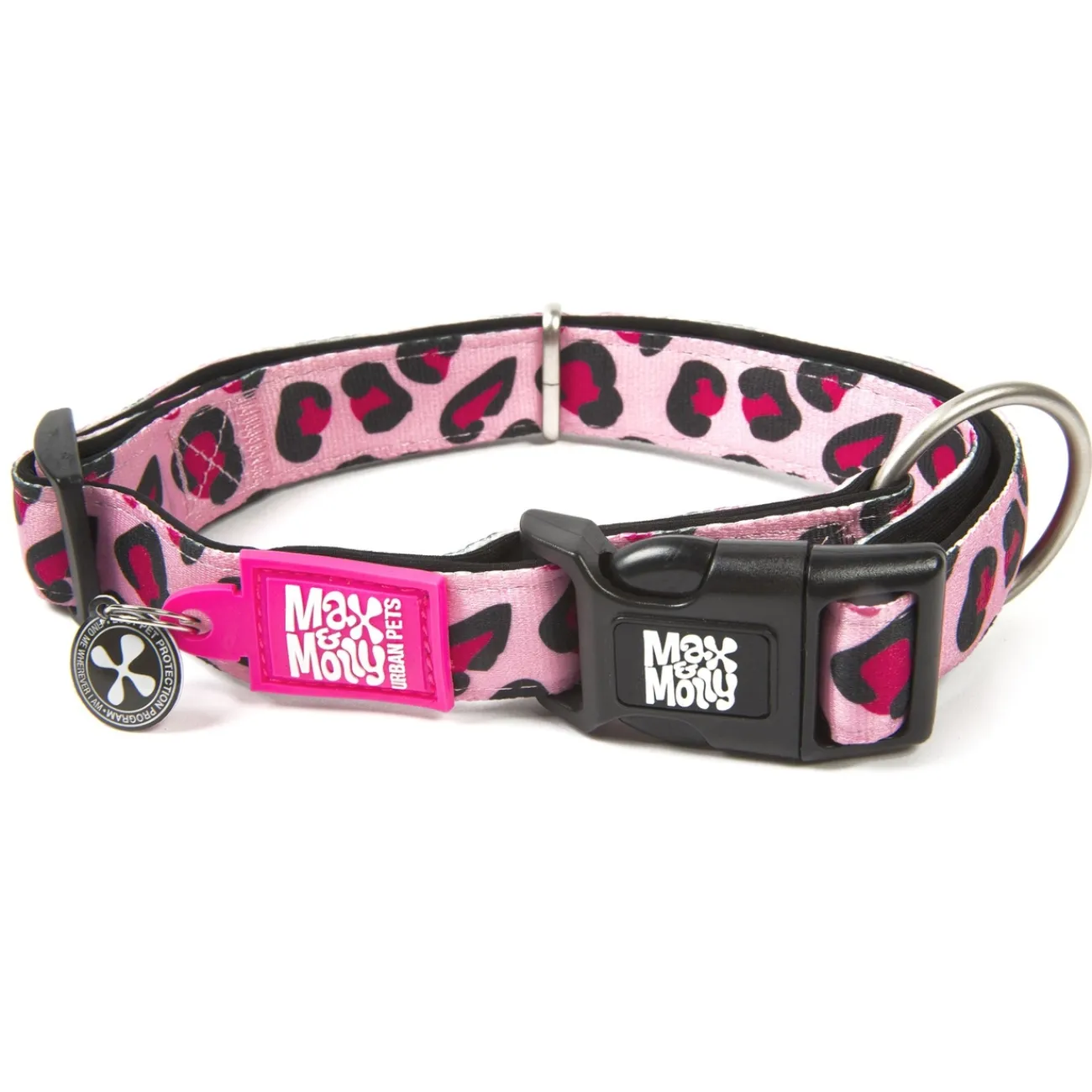 Max & Molly Hundehalsbänder | Hundehalsbänder- Smart ID Hundehalsband Leopard pink