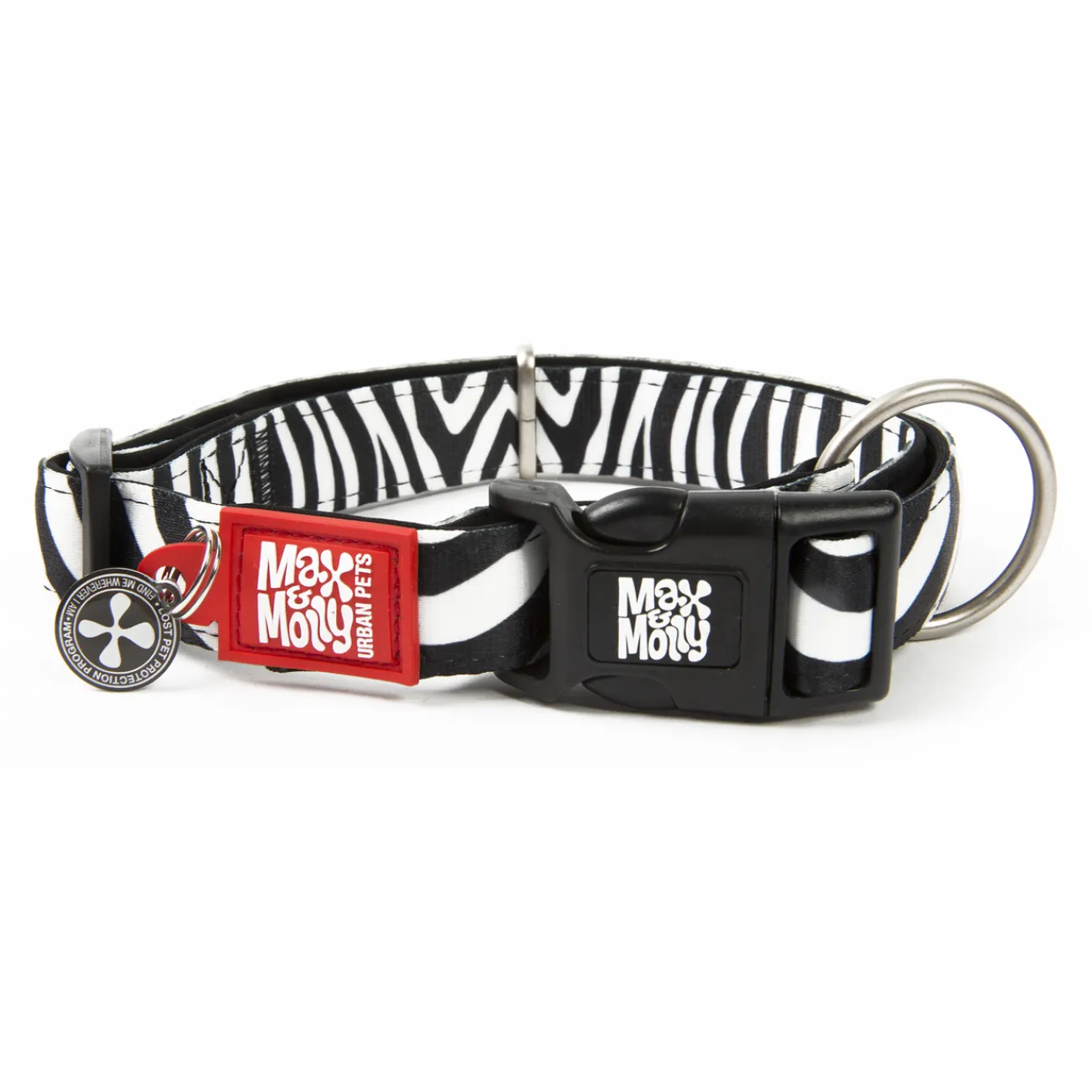 Max & Molly Hundehalsbänder | Hundehalsbänder- Smart ID Hundehalsband Zebra Classic schwarz