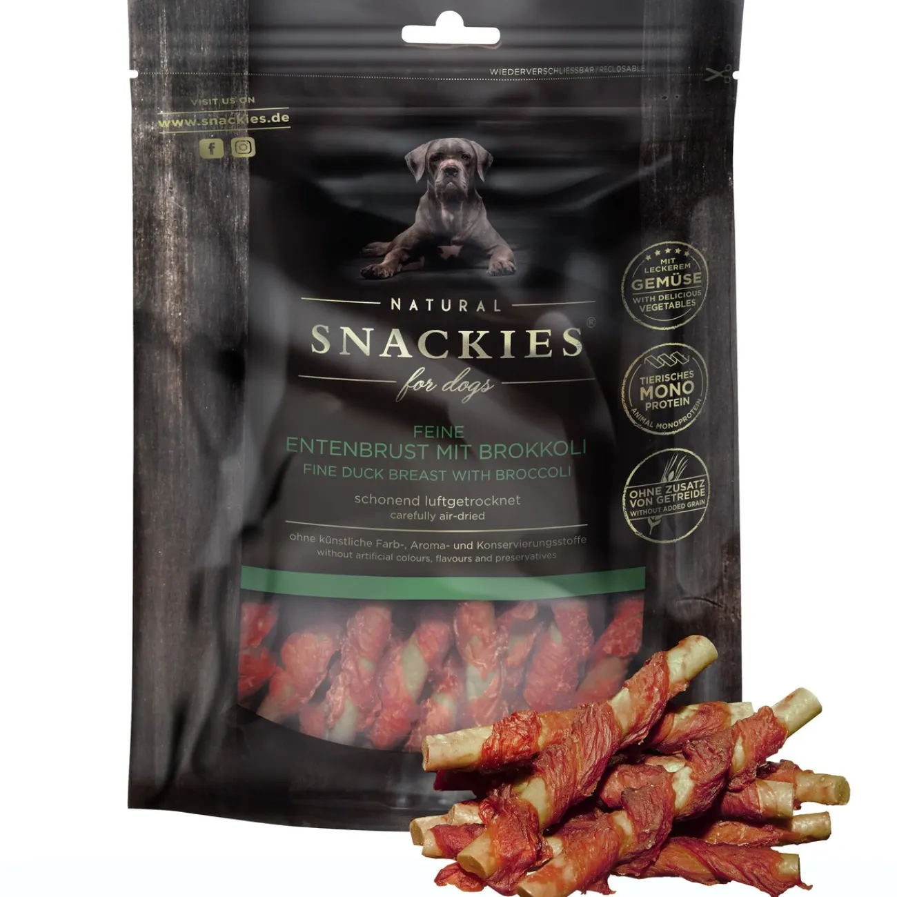 Snackies Trainingssnacks Für Hunde | Trainersnacks- Feine Entenbrust mit Brokkoli