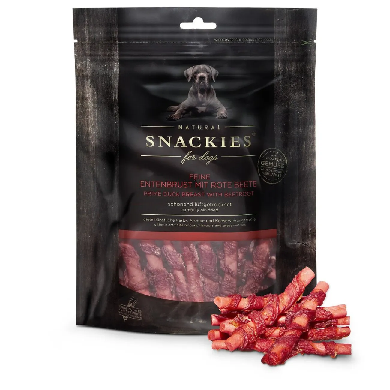 Snackies Trainingssnacks Für Hunde | Trainersnacks- Feine Entenbrust mit Rote Beete