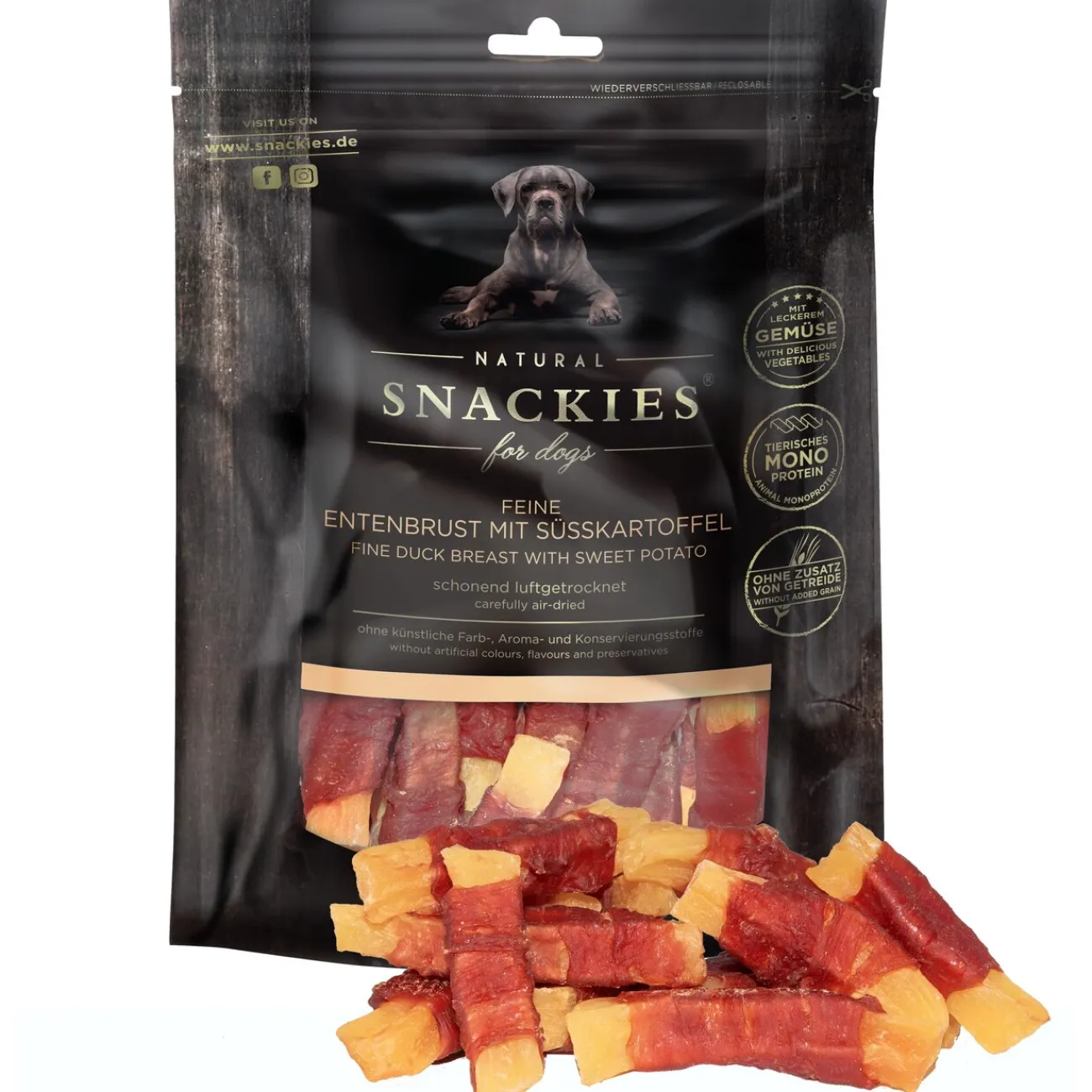 Snackies Trainingssnacks Für Hunde | Trainersnacks- Feine Entenbrust mit Süßkartoffel