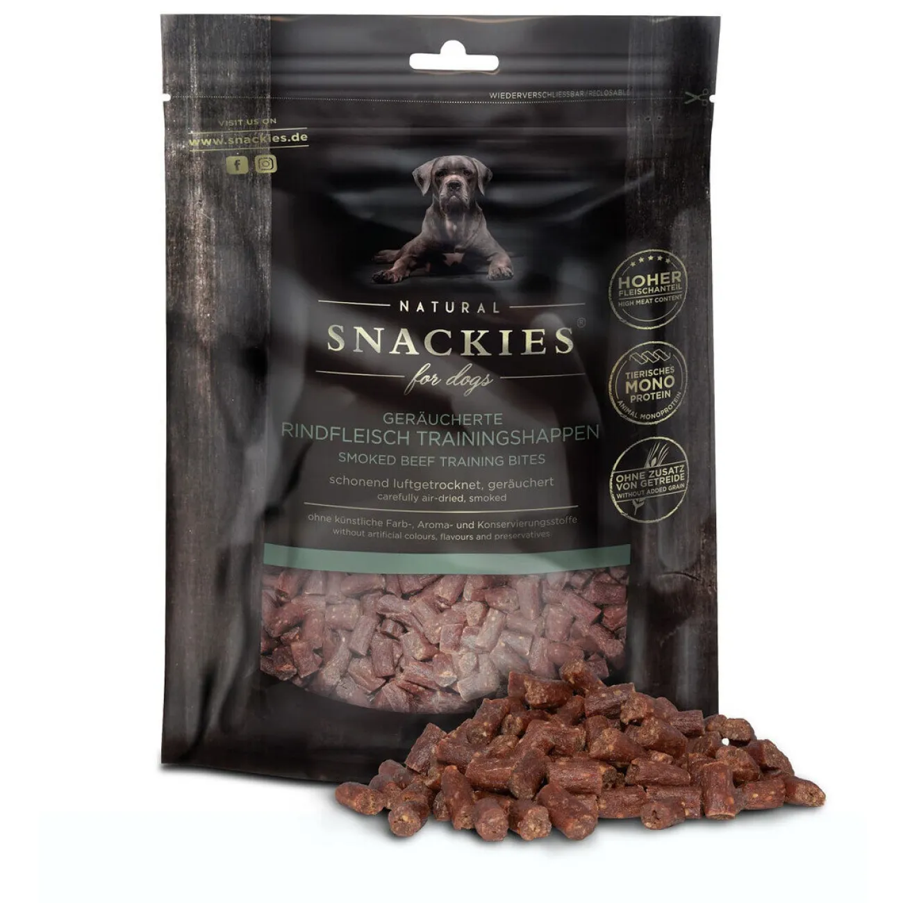 Snackies Trainingssnacks Für Hunde | Trainersnacks- Geräucherte Rindfleisch-Trainingshappen für Hunde