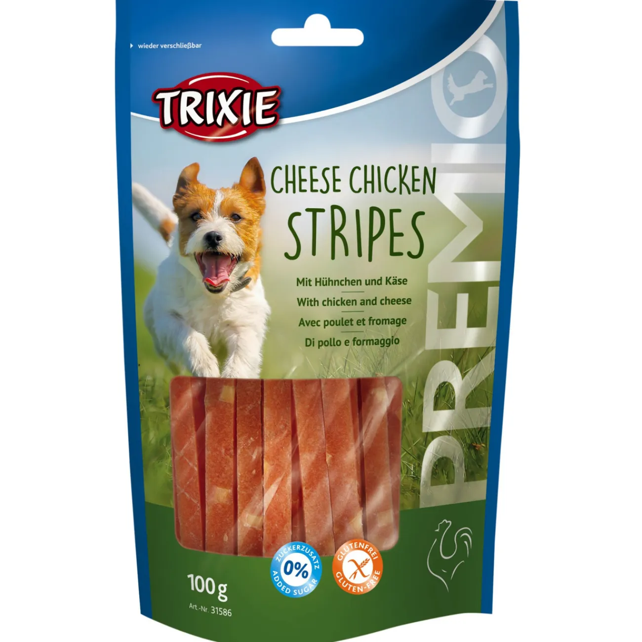 TRIXIE Hundezubehör | Mehr Hundeartikel- Chicken Cheese Stripes Hundeleckerli