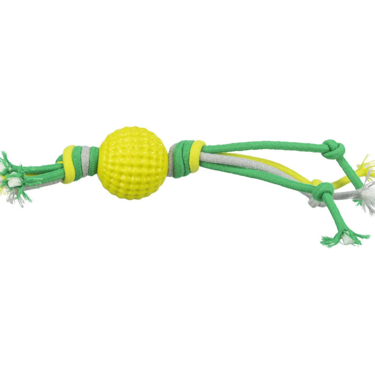 TRIXIE Neu Im Hundeshop- Hunde Spieltau mit Gummi Ball gelb