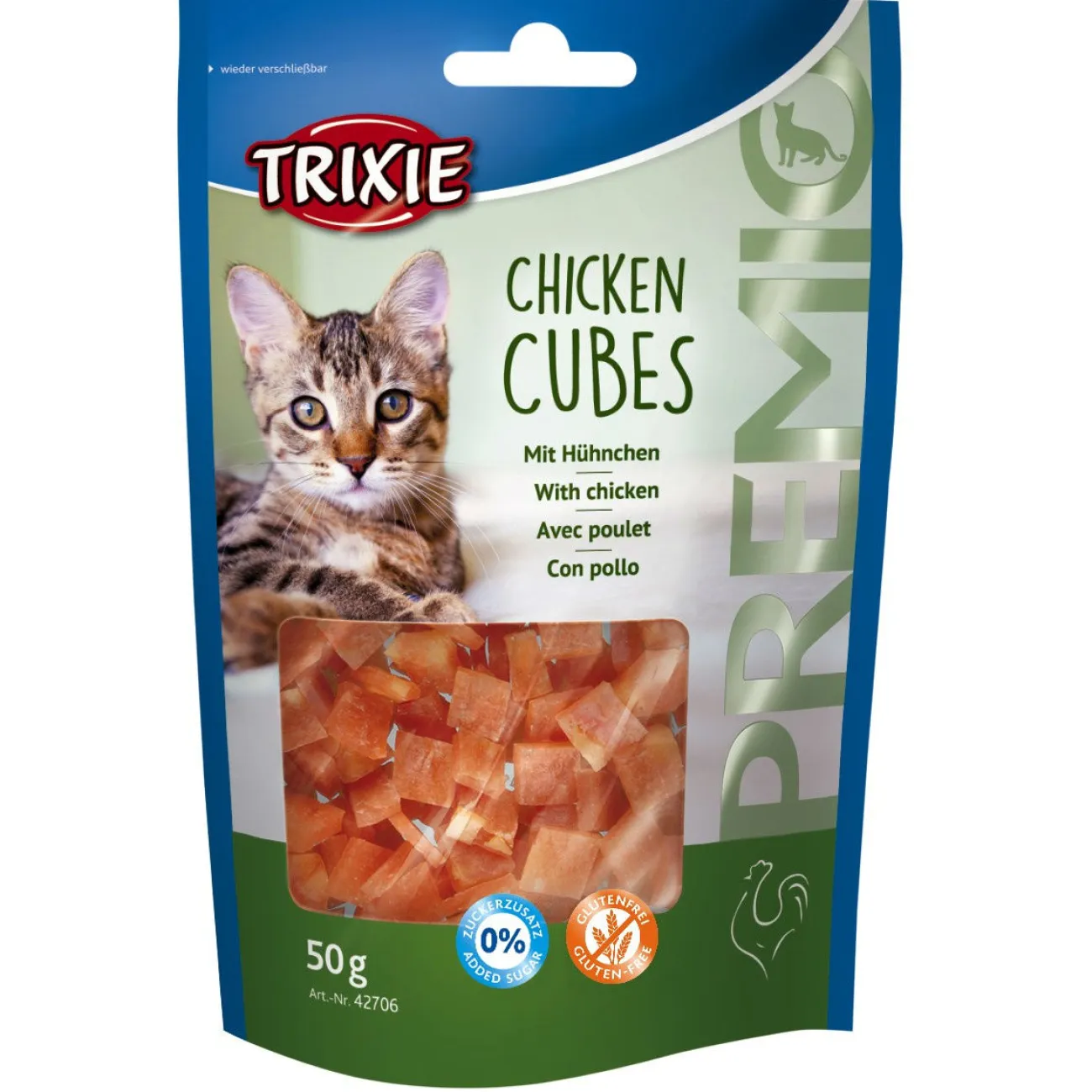 TRIXIE Dokas Katzensnacks | Dr. Clauder'S Snack It- Katzen Leckerlie Premio Chicken Cubes