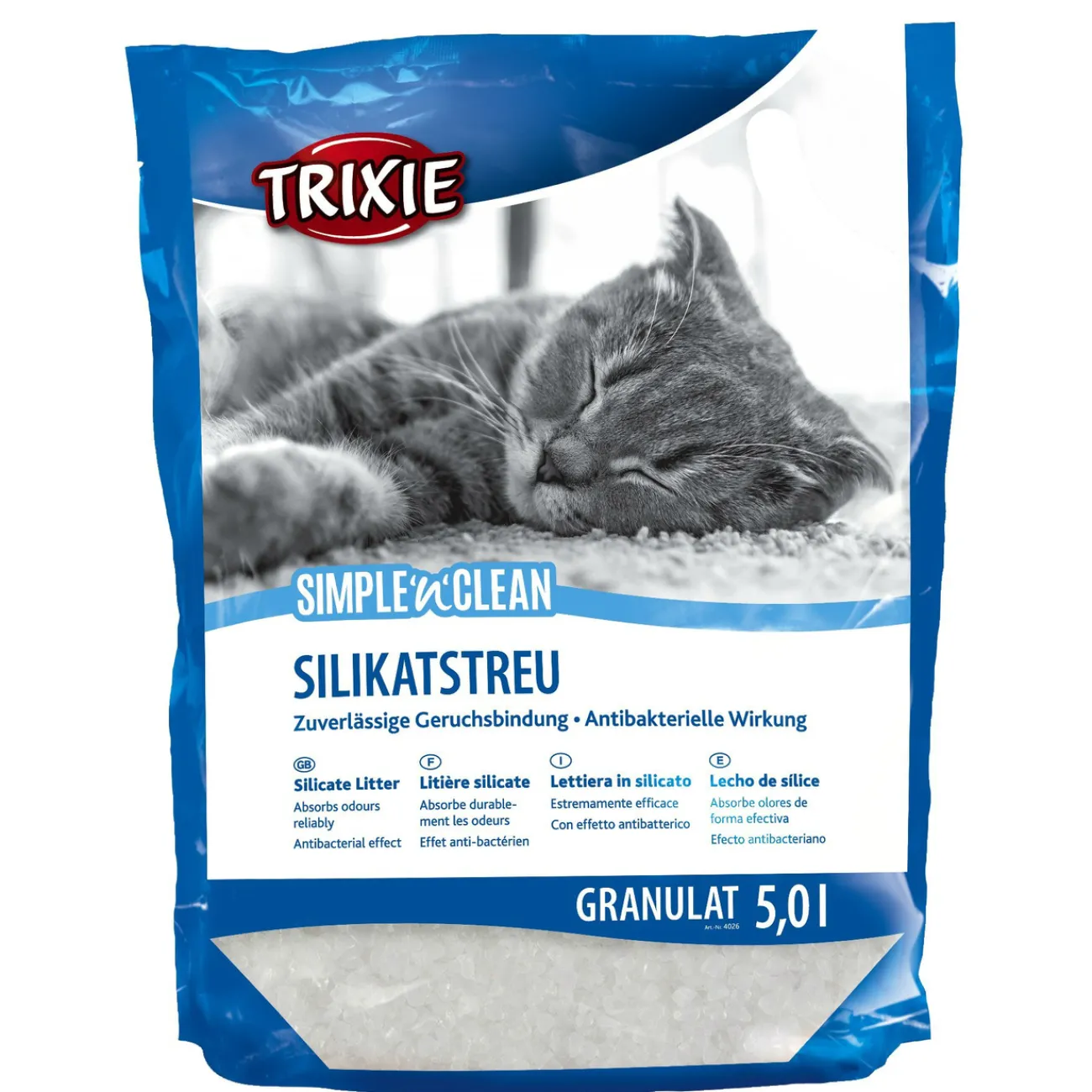 TRIXIE Trixie Katzensnacks | Trixie Cat Activity- Katzenstreu aus staubarmen Silikat