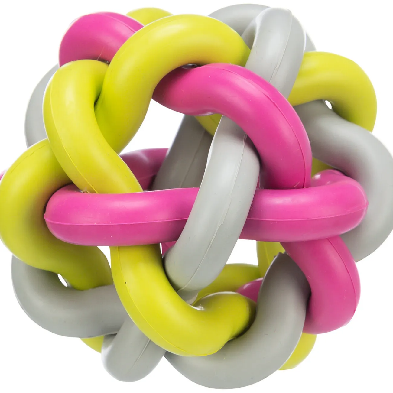 TRIXIE Wasserspielzeug | Hundebälle- Knotenball bunt pink/lime/grau