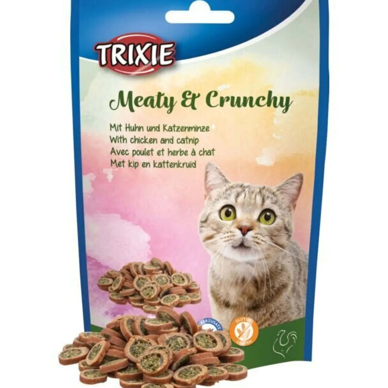 TRIXIE Dokas Katzensnacks | Dr. Clauder'S Snack It- Meaty & Crunchy Katzensnack mit Huhn und Katzenminze