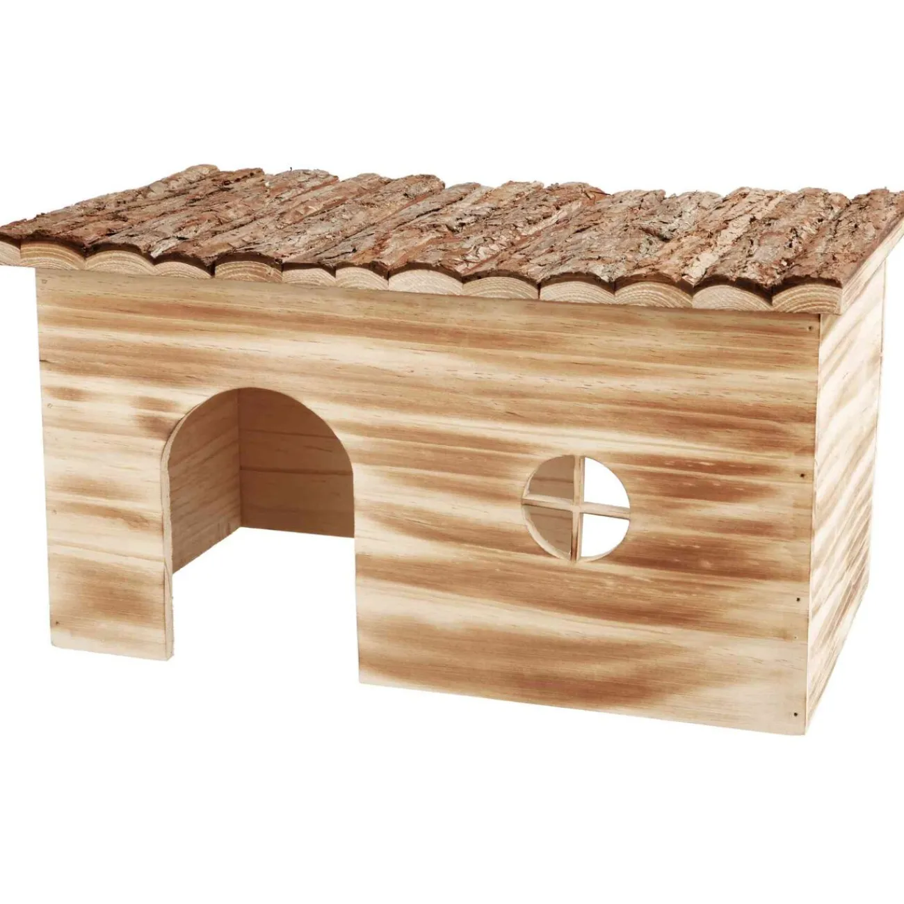 TRIXIE Kleintierhäuser | Kleintier-Häuser- Natural Living Kleintier Haus Grete, geflammt braun