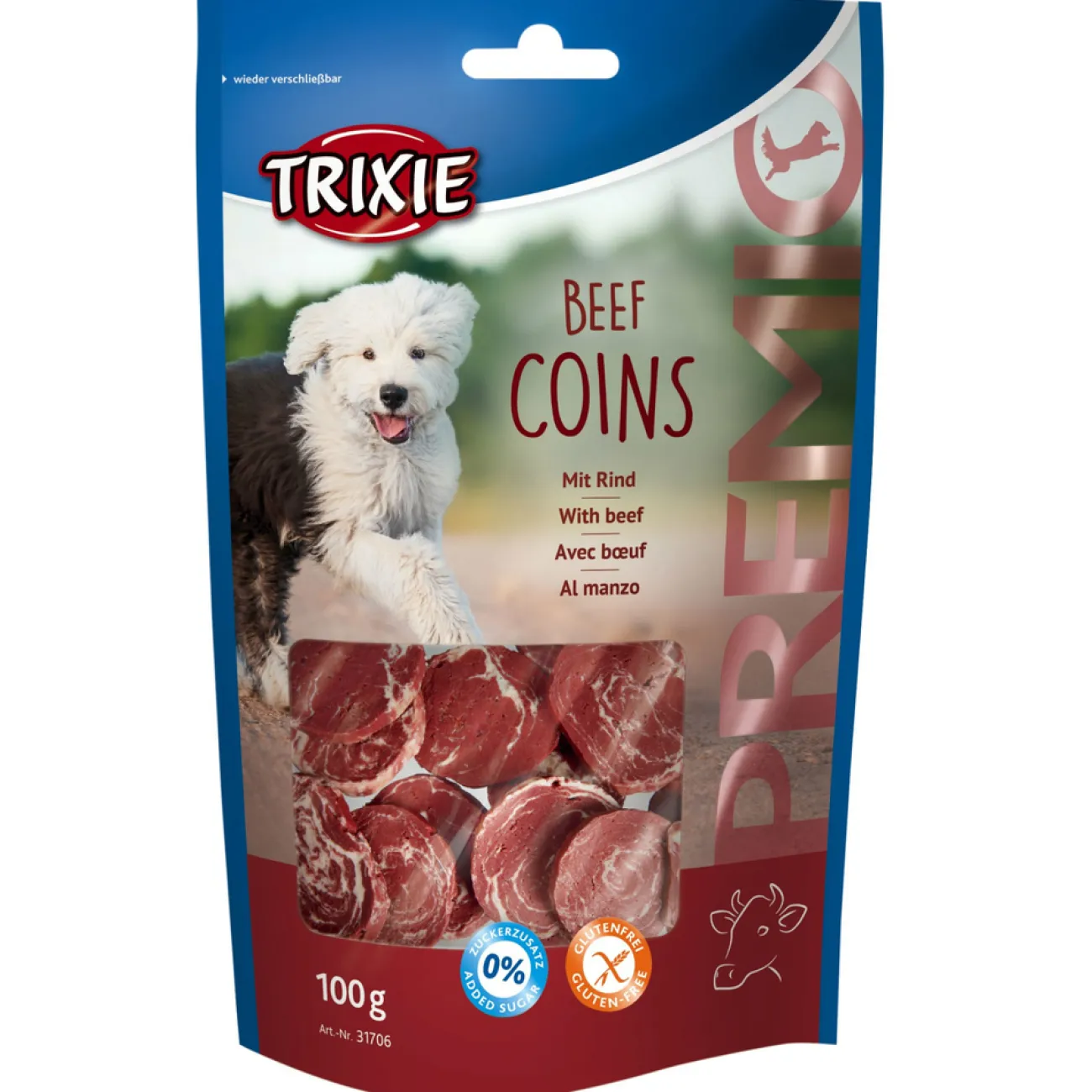 TRIXIE Trainingssnacks Für Hunde | Trainersnacks- PREMIO Beef Coins Hundesnack