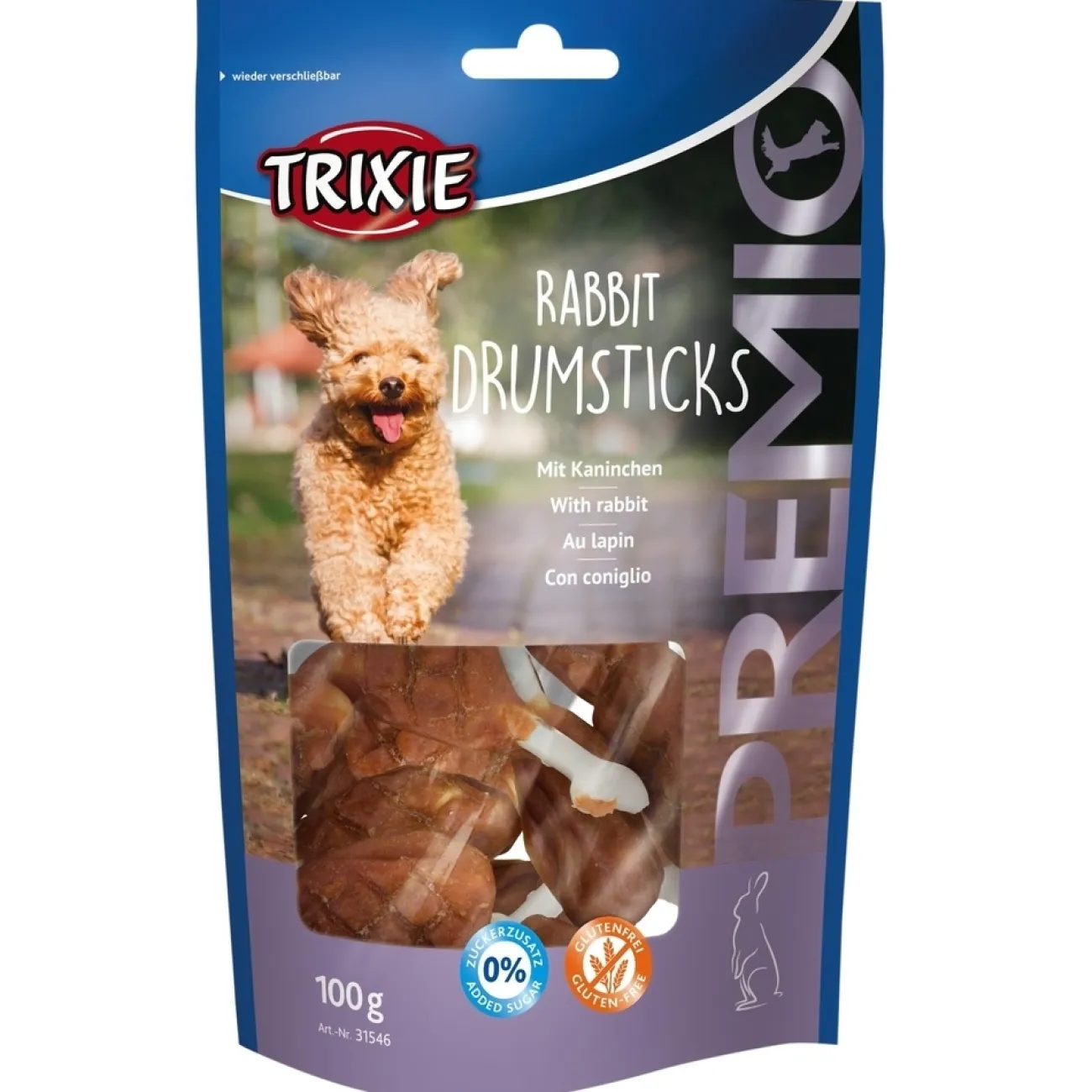 TRIXIE Trainingssnacks Für Hunde | Trainersnacks- PREMIO Rabbit Drumsticks Hundesnacks