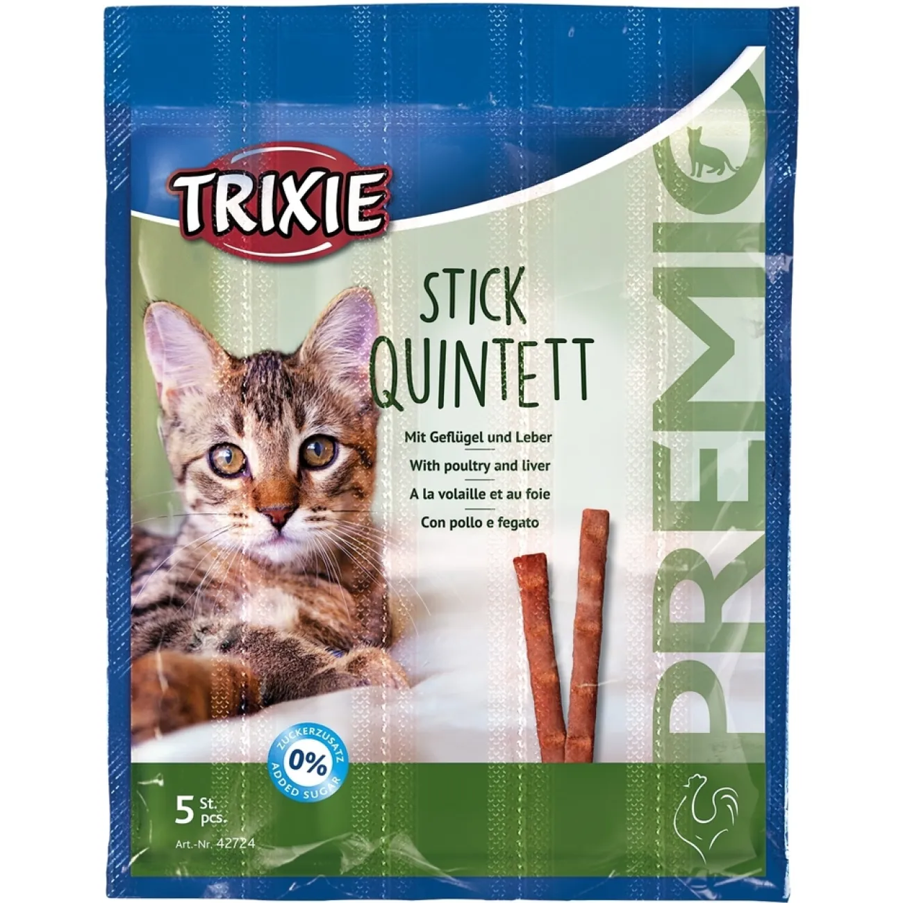 TRIXIE Dokas Katzensnacks | Dr. Clauder'S Snack It- PREMIO Stick Quintett Katzensnack