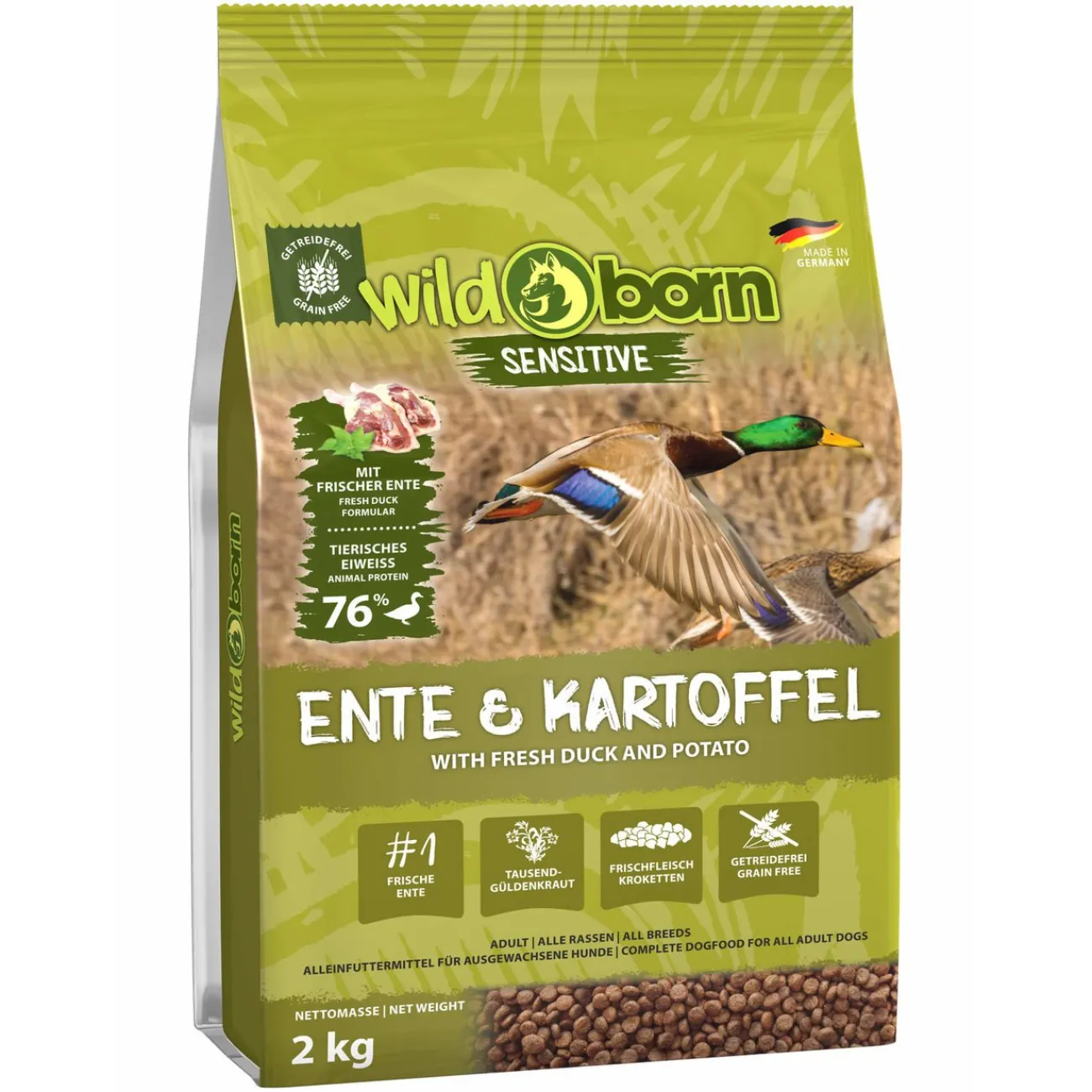 Wildborn Hundefutter- Sensitive Adult Ente und Kartoffel